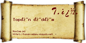 Topán Ádám névjegykártya